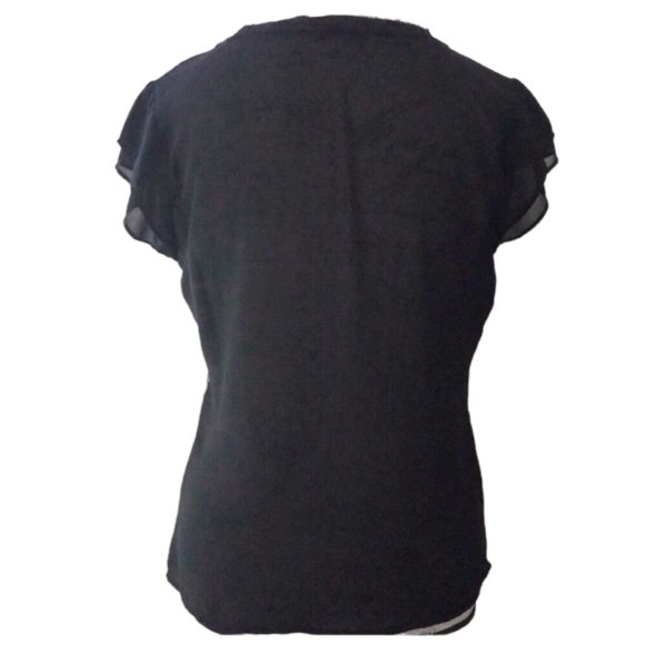 Willi Smith Black Floral Cut Out Punk Top w/ Matching Flap Wallet Set - Picture 4 of 10